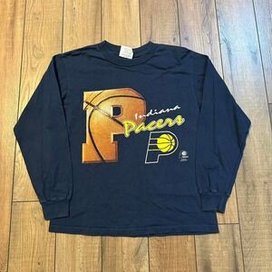 Vintage Indiana pacers long sleeve basketball graphic tee size youth large 10/12